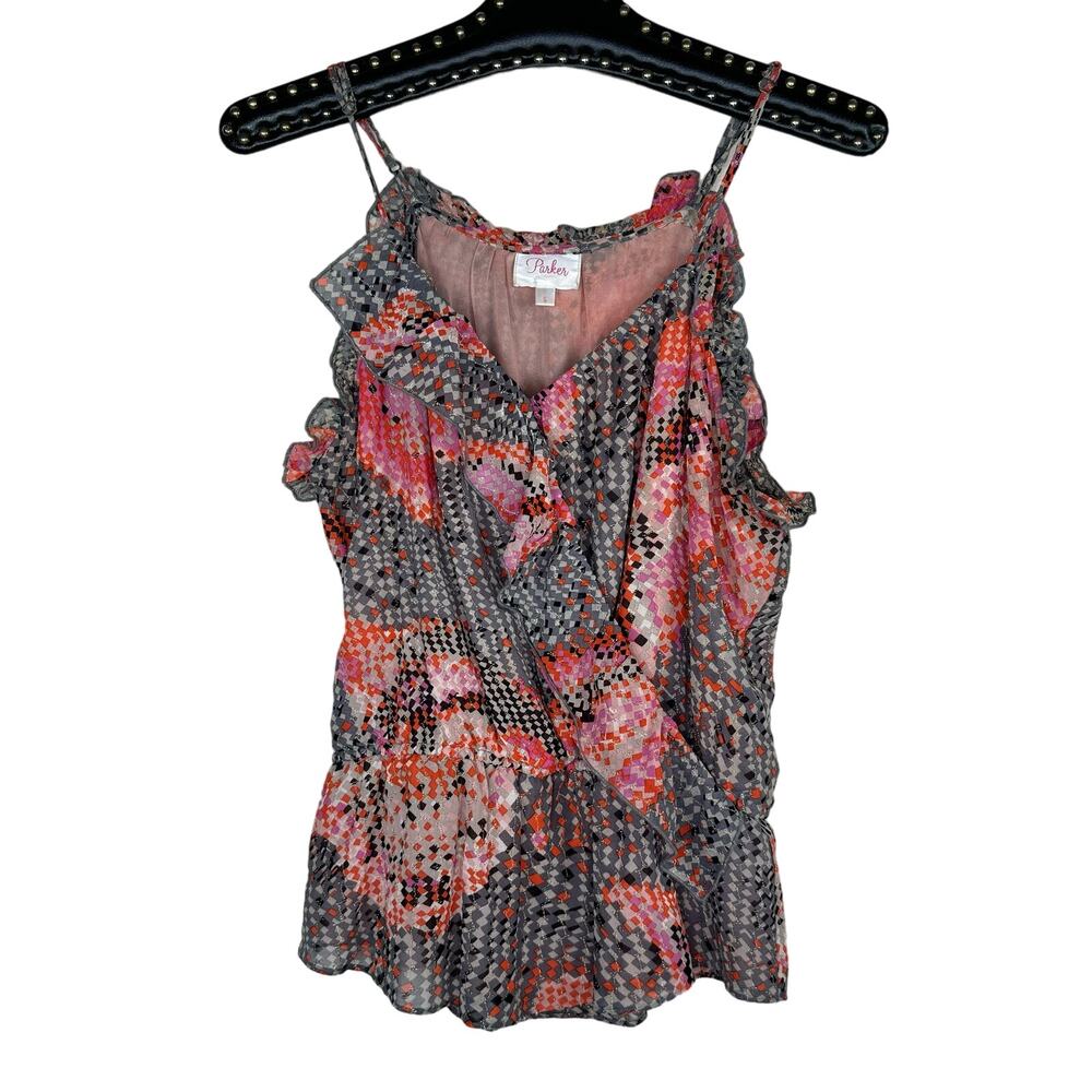 Parker Sleeveless Ruffle Peplum Camisole Top Small